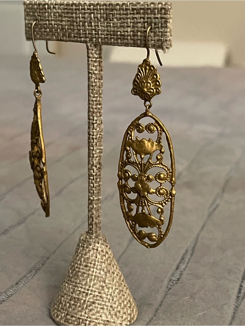 Virgins Saints & Angels Gold Filigree Drop Earrings - Women Jewelry